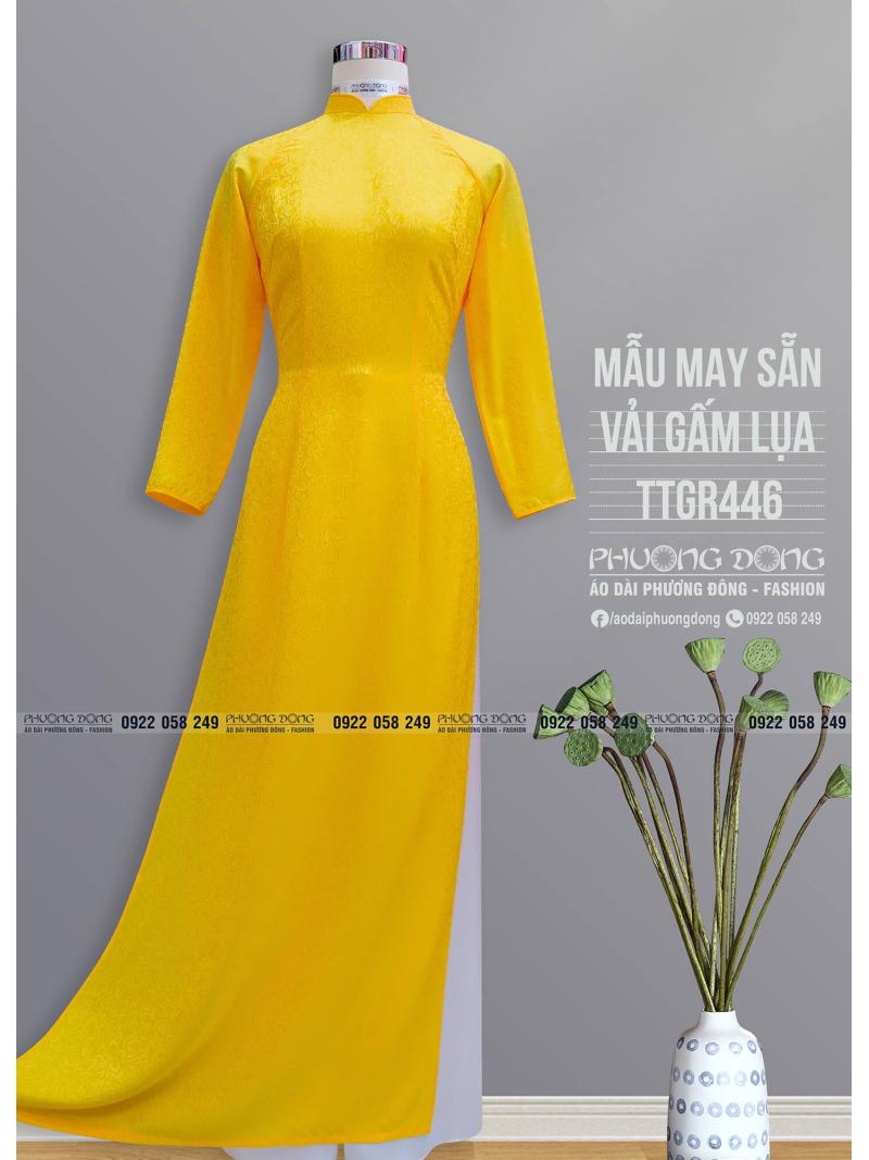 Áo Dài Truyền Thống Gấm Lụa TTGR446